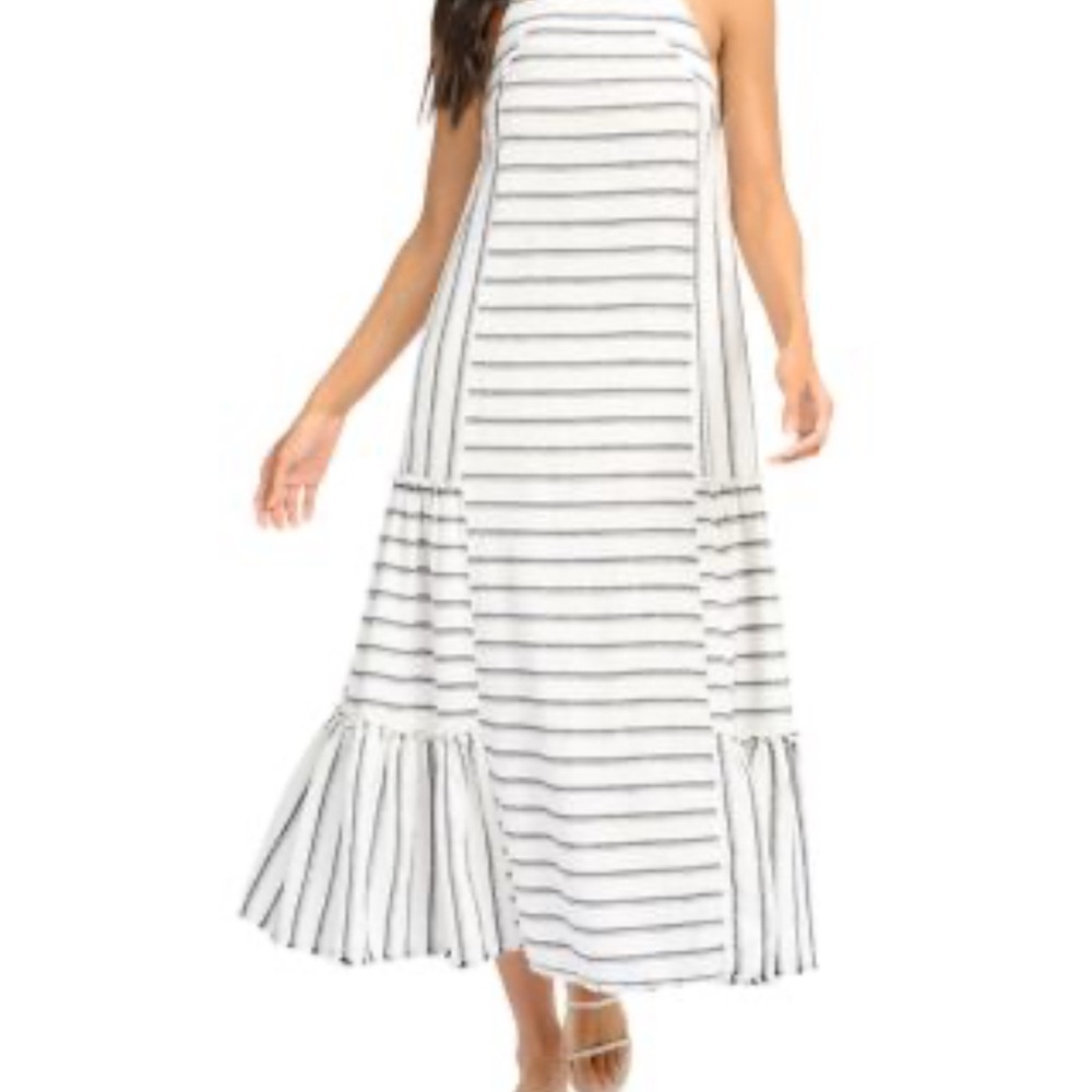 Splendid Black and White Strapless Dress